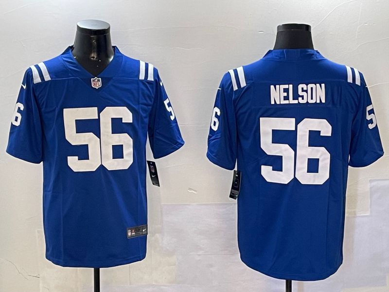 Men Indianapolis Colts #56 Nelson Blue Second generation 2024 Nike Limited NFL Jersey style 0108